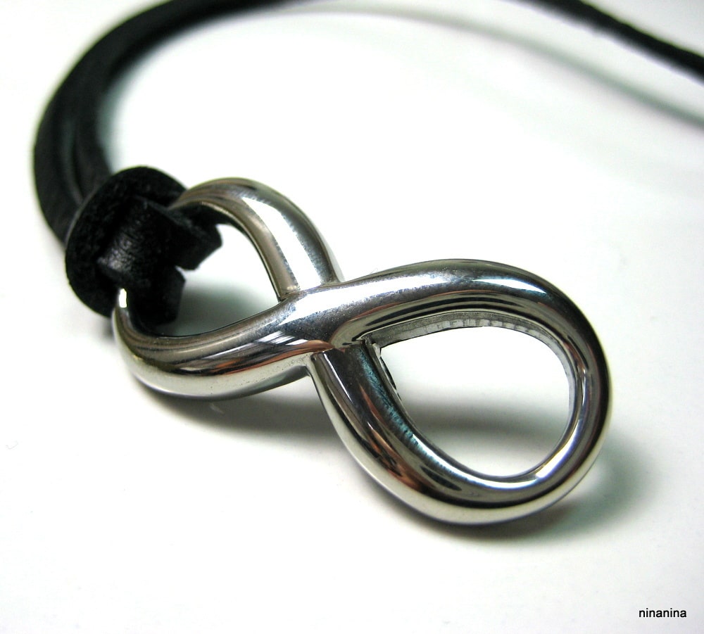 Collier Infinity Homme Cuir – Pendentif Signe Infini En Acier Inoxydable Argenté – Image 9