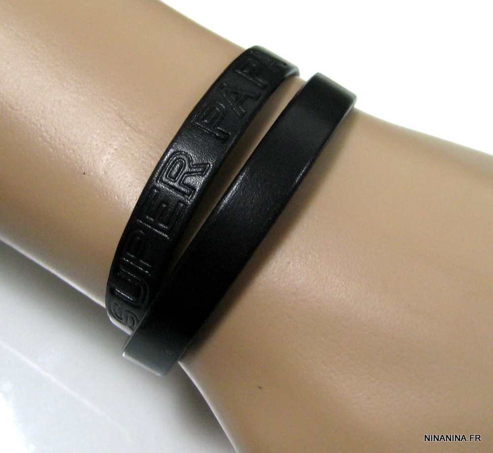 Bracelet homme personnalisé cuir Acier argenté – Image 5