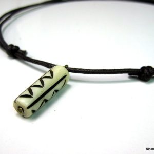 Collier homme cordon coton ciré
