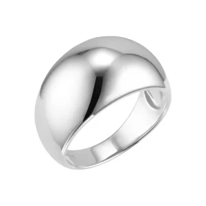 Bague bombée argent plaqué pour femme