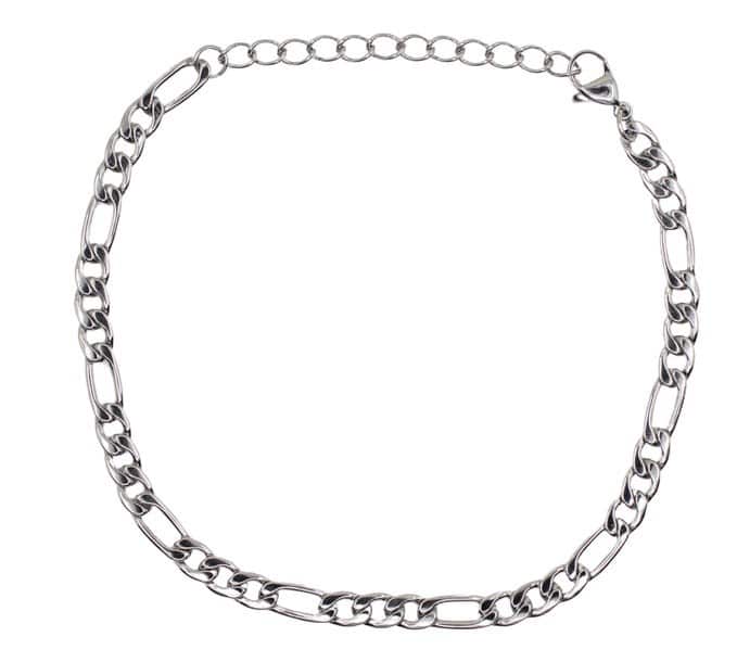 Chaîne de cheville acier chirurgical argent maille figaro – Image 5