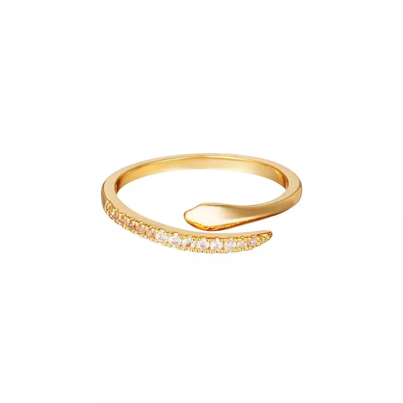 Bague Serpent Plaqué Or Sur Argent Réglable Zirconium – Image 3