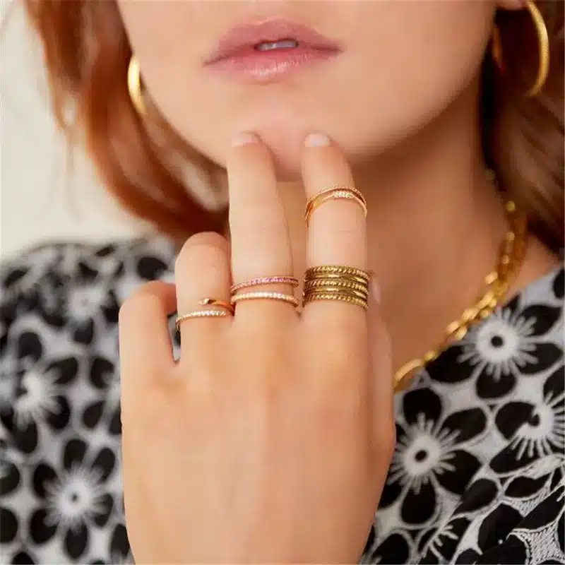 Bague Serpent Plaqué Or Sur Argent Réglable Zirconium – Image 4