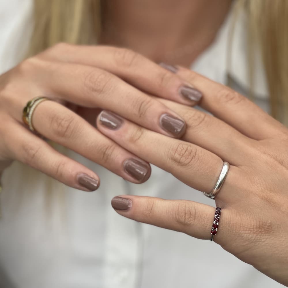 Bague Grenat Rouge Femme 5 Pierres Argent Réglable – Image 3